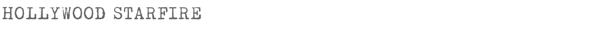 Sample characters Hollywood Starfire Font